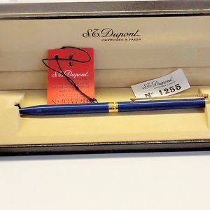 Authentic ST DUPONT Laque de Chine Ballpoint Pen in Deep Blue